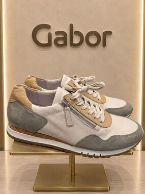 New Gabor 86.378.95 Comfort Leather Zip Sneakers Women’s US 10 UK 7.5